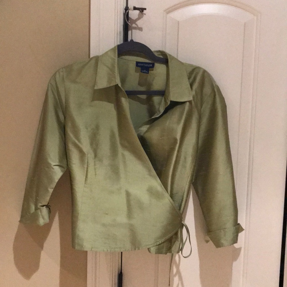 Ann Taylor Silk wrap around blouse